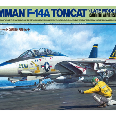 1:48 scale Tamiya Grumman F-14A Tomcat (Late Model) Carrier Launch Set Model Kit
