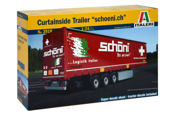 1:24 Scale Italeri Curtainside Trailer "Schoenich" Model Kit