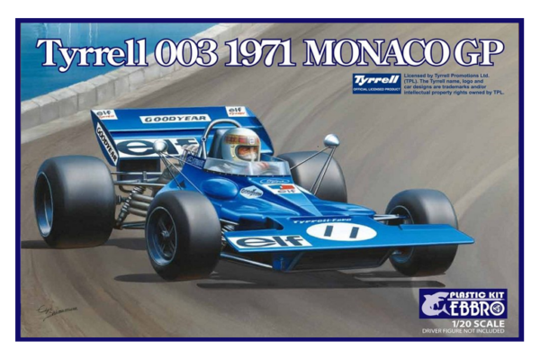 1:20 Scale Ebbro Tyrell 003 Monaco 1971 Model Car Kit