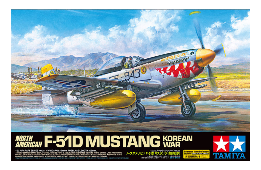 1:32 Scale Tamiya North American F-51D Mustang Korean War Model Kit