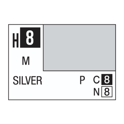 Mr Hobby Aqueous Water Based Range Paint - Choose Colours - Silver H008