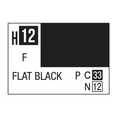 Mr Hobby Aqueous Water Based Range Paint - Choose Colours - Flat Black H012