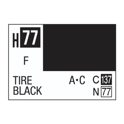 Mr Hobby Aqueous Water Based Range Paint - Choose Colours - Tire Black H077