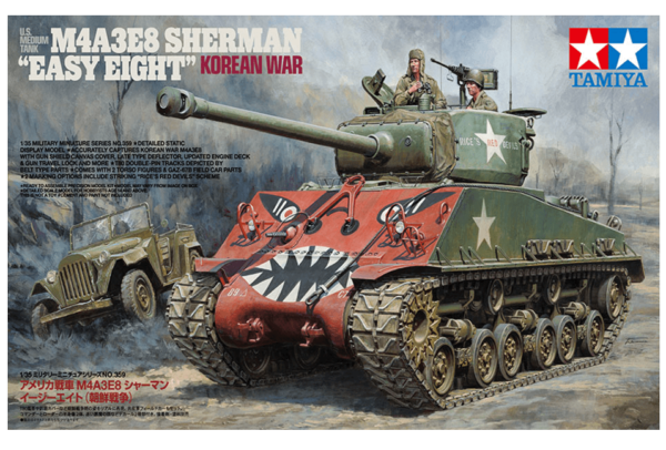 1:35 Scale Tamiya U.S. Medium Tank M4A3E8 Sherman "Easy Eight" Korean War Model Kit