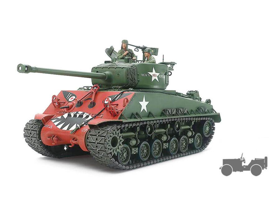 1:35 Scale Tamiya U.S. Medium Tank M4A3E8 Sherman "Easy Eight" Korean War Model Kit - Image 2