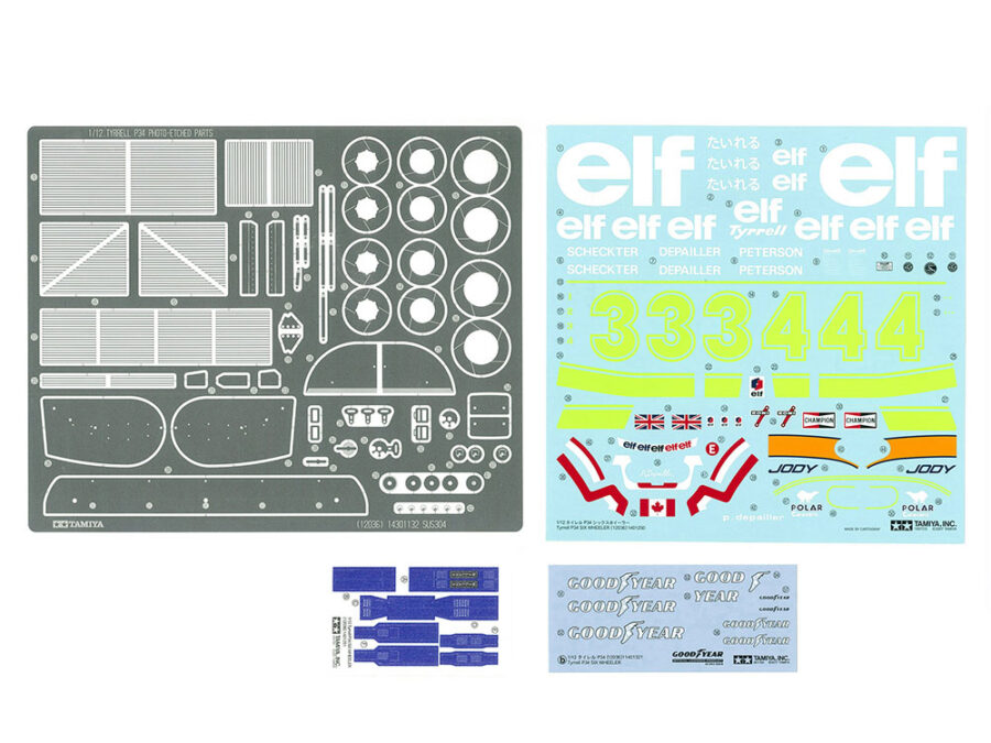1:12 Scale Tamiya Tyrrell P34 Six Wheeler (w/Photo-Etched Parts) Model Kit - Image 9