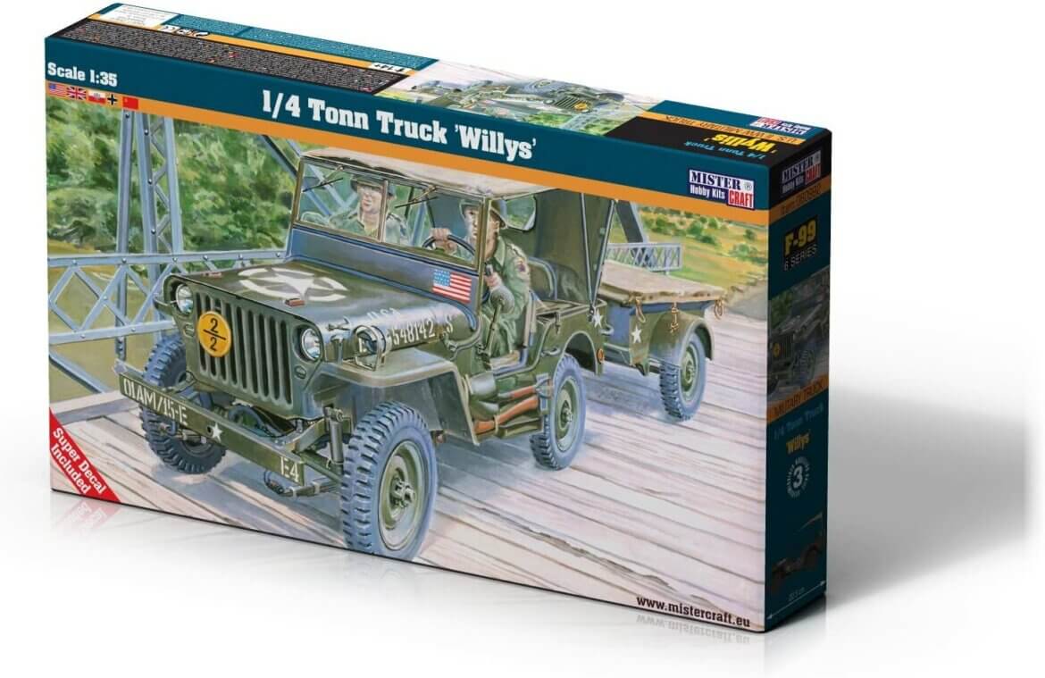 135 Scale MisterCraft 1/4 Ton Jeep Willys Model Kit Kent Models