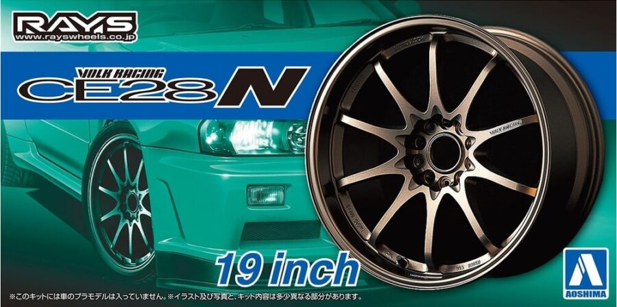 1:24 Scale Aoshima Volk Racing CE28N 19inch Wheels & Tyre Set