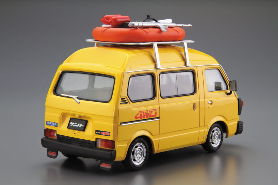 1:24 Scale Aoshima Subaru TT1 Sambar High-Roof 4WD Model Kit - Image 3