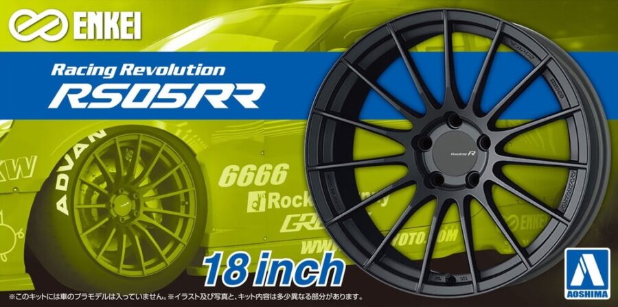 1:24 Scale Aoshima Enkei RS05RR 18inch Wheels & Tyre Set