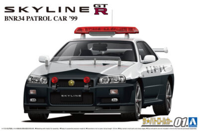 1:24 Scale Aoshima Nissan BNR34 R34 Skyline GT-R Police Patrol Car '99 Model Kit