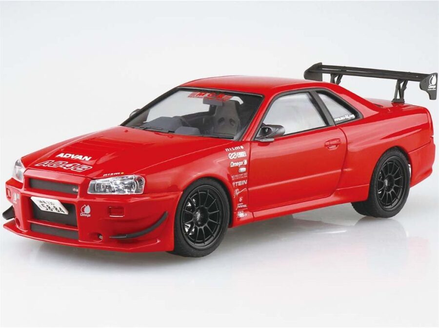 1:24 Scale Aoshima Nissan Skyline MCR BNR34 R34 GT-R Model Kit - Image 2