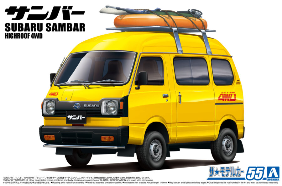 1:24 Scale Aoshima Subaru TT1 Sambar High-Roof 4WD Model Kit