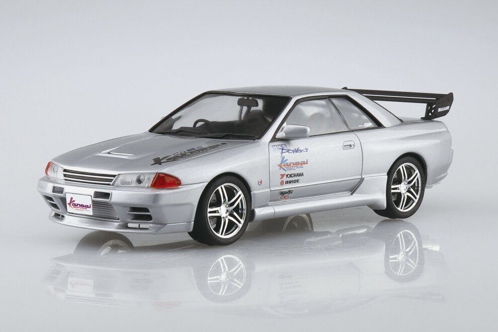 1:24 Scale Aoshima Nissan Skyline HKS Kansai BNR32 R32 GT-R Car Model ...