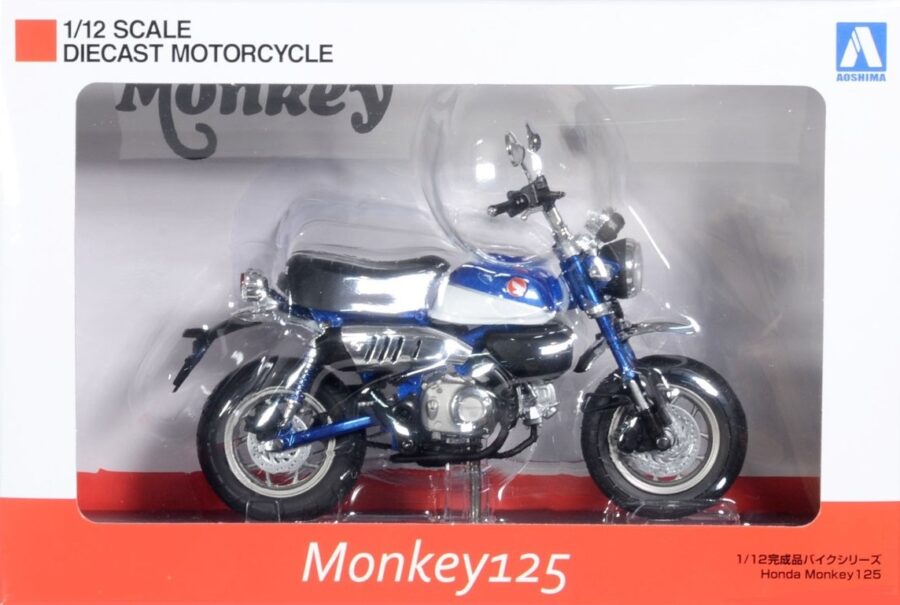 1:12 Scale Aoshima Honda Monkey125 '22 (Pearl Glitter Ring Blue) Diecast Model