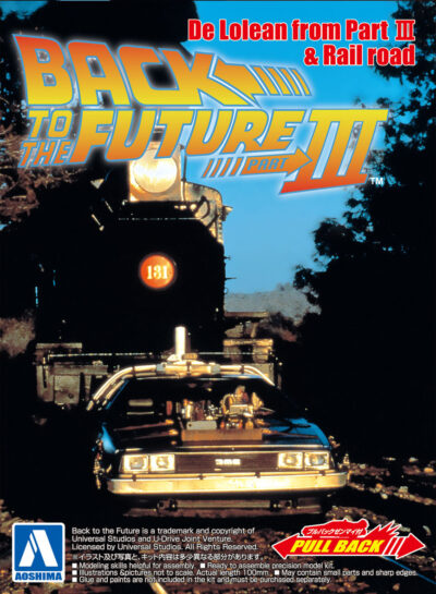 1:43 Scale Aoshima Back to the Future  Part 3 Delorean Pullback Model Kit