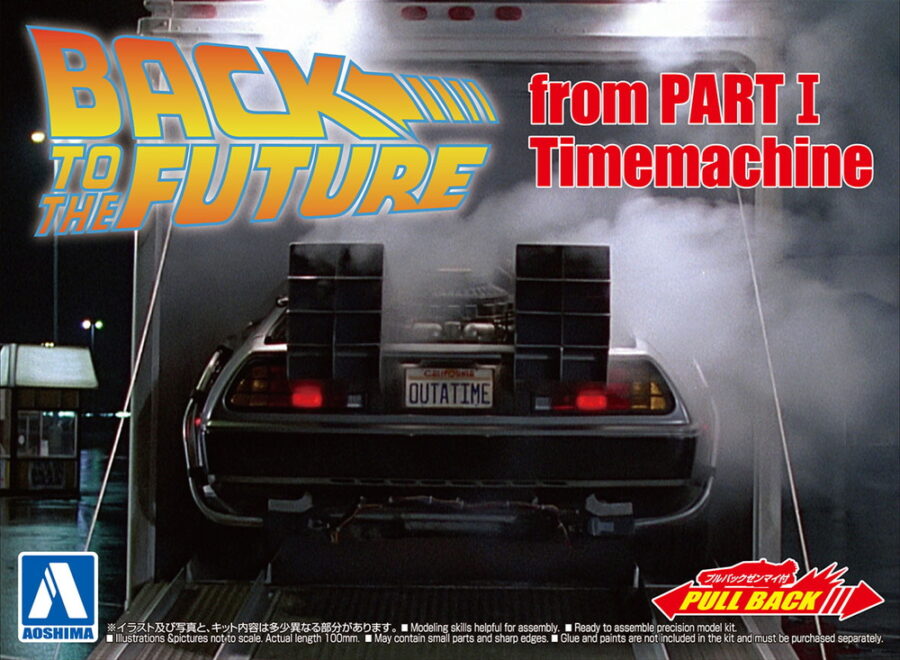 1:43 Scale Aoshima Back to the Future  Part 1 Delorean Pullback Model Kit