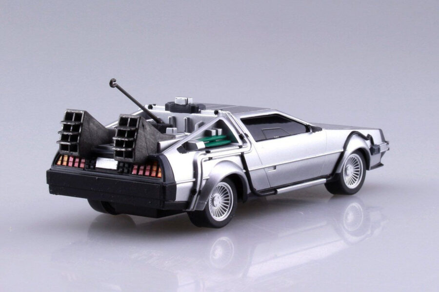 1:43 Scale Aoshima Back to the Future  Part 1 Delorean Pullback Model Kit - Image 3