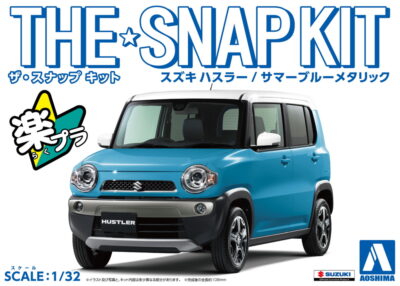 1:32 Scale Aoshima Suzuki Hustler (Summer Blue Metallic) Car Snap Kit