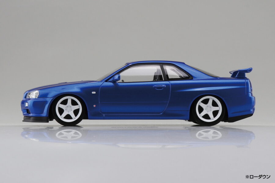 1:32 Scale Aoshima Nissan R34 Skyline GTR Custom Wheel (White Pearl) Snap Kit - Image 5