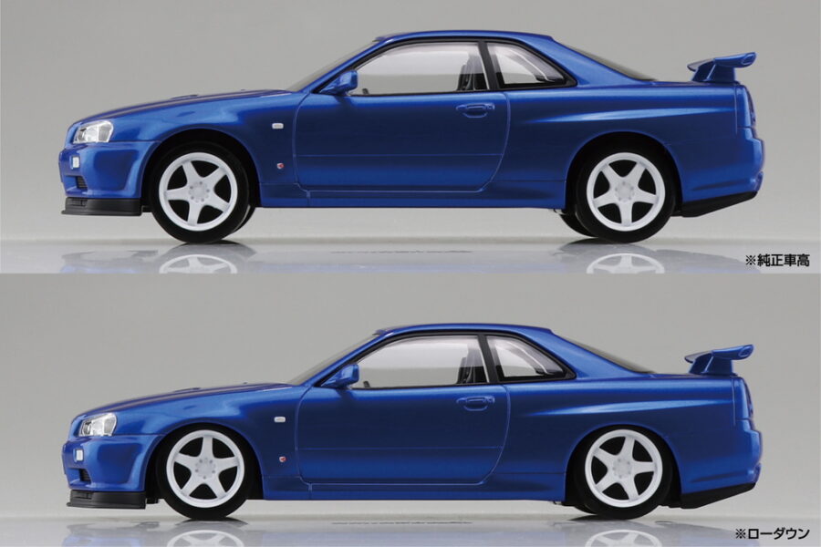 1:32 Scale Aoshima Nissan R34 Skyline GTR Custom Wheel (White Pearl) Snap Kit - Image 6