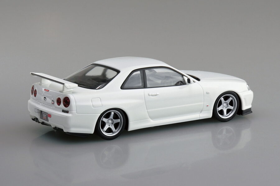 1:32 Scale Aoshima Nissan R34 Skyline GTR Custom Wheel (White Pearl) Snap Kit - Image 3
