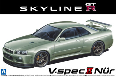 1:24 Scale Aoshima Nissan BNR34 Skyline GT-R V-Spec II Nur. '02 Car Model Kit