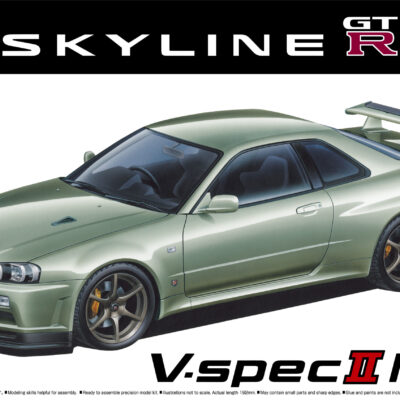 1:24 Scale Aoshima Nissan BNR34 Skyline GT-R V-Spec II Nur. '02 Car Model Kit