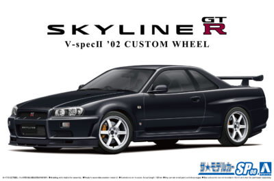 1:24 Scale Aoshima Nissan BNR34 Skyline GT-R V-Spec II '02 Custom Wheel Model Kit