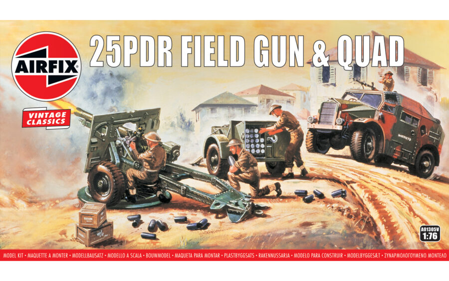 1:76 Scale Airfix 25PDR Field Gun & Quad Model Kit
