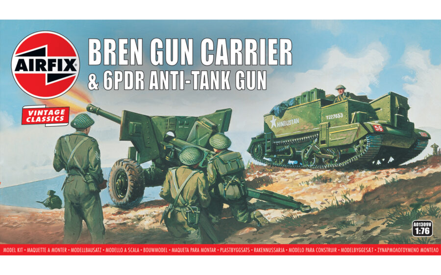 1:76 Scale Airfix Bren Gun Carrier & 6PDR Anti-Tank Gun Model Kit