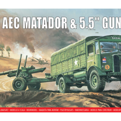 1:76 scale Airfix AEC Matador & 5.5inch Gun Model Kit