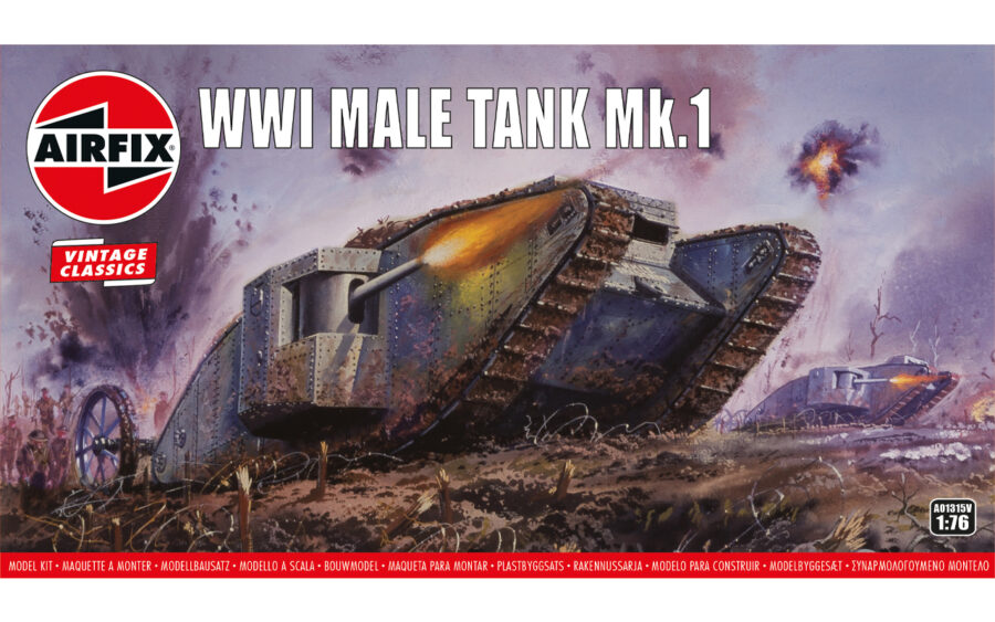 1:76 Scale Airfix WWI Male Tank Mk.I Model Kit