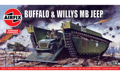 1:76 Scale Airfix Buffalo & Willys MB Jeep Model Kit