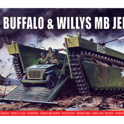 1:76 scale Airfix Buffalo & Willys MB Jeep Model Kit