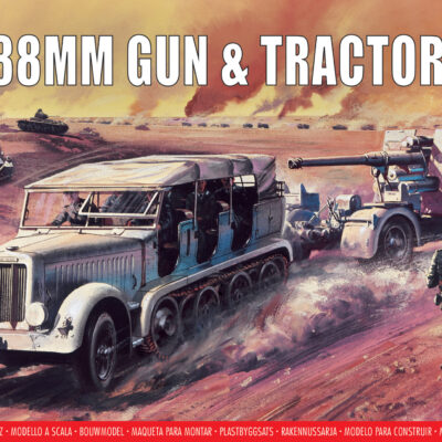 1:76 scale Airfix 88mm Gun & Tractor Model Kit