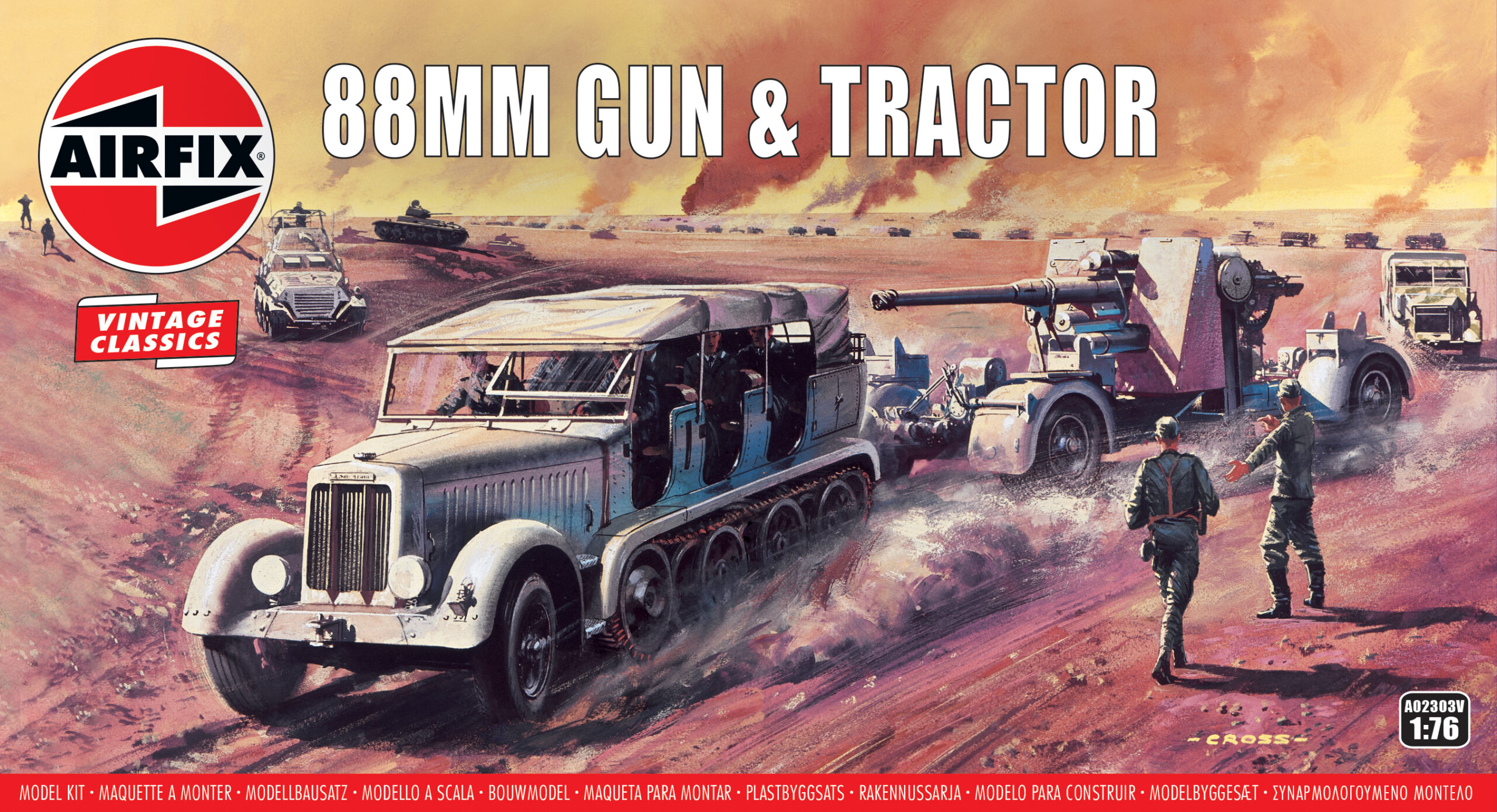 1:76 Scale Airfix 88mm Gun & Tractor Model Kit