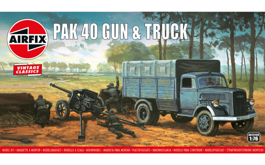 1:76 Scale Airfix Pak 40 Gun & Track Model Kit