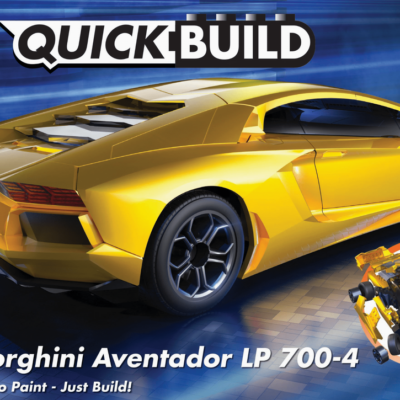 Airfix Quickbuild - Lamborghini Aventador Car Model Kit - Yellow
