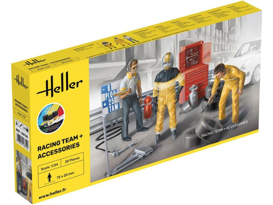 1:24 Scale Heller STARTER KIT - Racing Team Figures Model kit