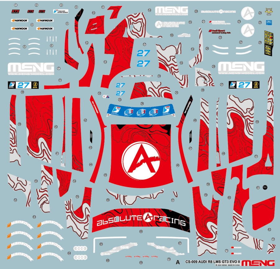 1:24 Scale Meng Audi R8 LMS GT3 EVO II  Model Kit - Image 13