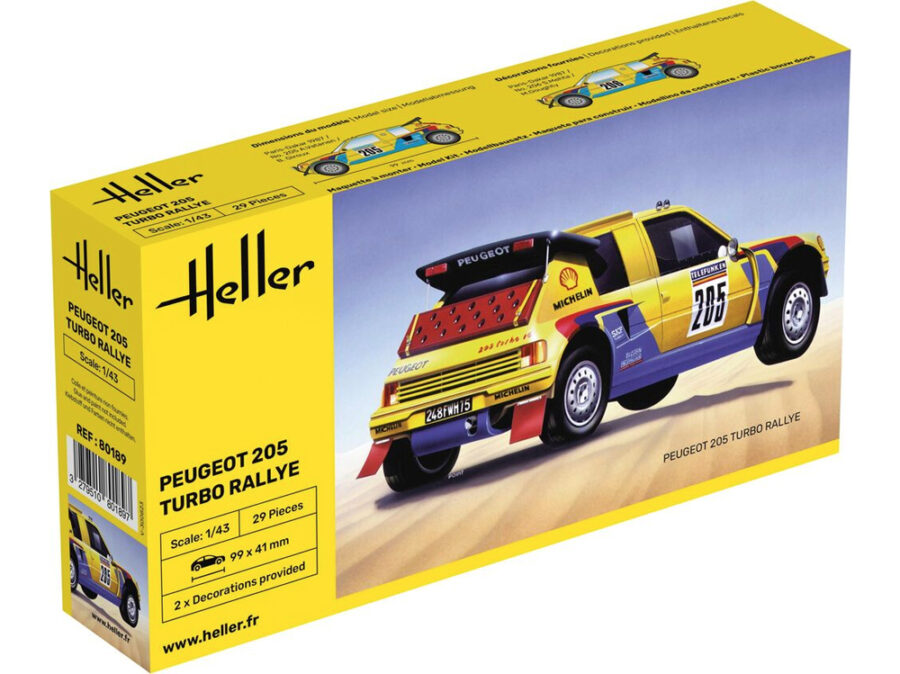 1:43 Scale Heller Peugeot 205 Turbo Rallye Model Kit