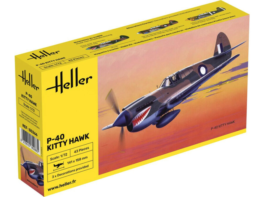 1:72 Scale Heller P-40 Kitty Hawk Model Kit