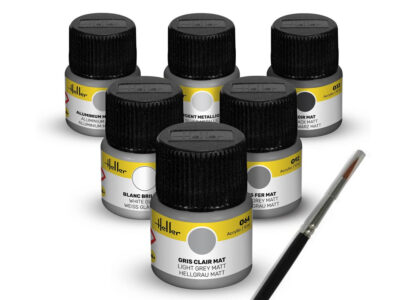 Heller Acrylic Colour Set Civil Aircraft  Acrylic Paints 6 x 12 ml + Brush