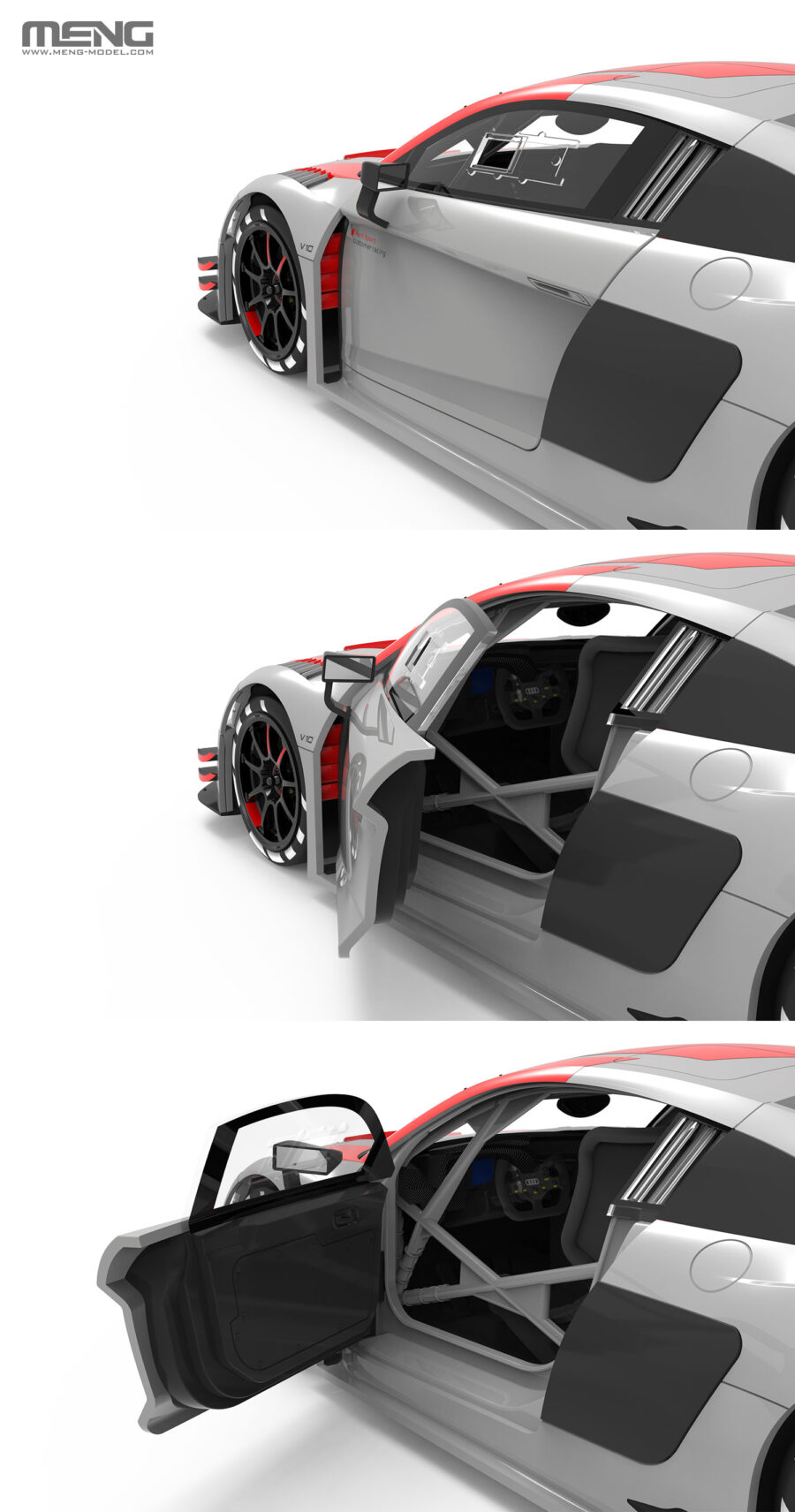1:24 Scale Meng Audi R8 LMS GT3 2019  Model Kit - Image 4