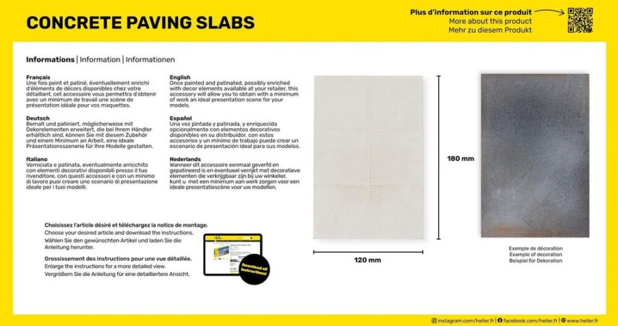 1:24-1:72 Scale Heller Concrete Paving Slabs Model Kit - Image 2