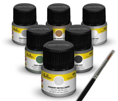 Heller Acrylic Colour Set Military Aircraft  Acrylic Paints 6 x 12 ml + Brush