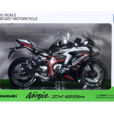 1:12 scale Aoshima Kawasaki Ninja ZX-25R (Metallic Spark Black/Pearl Flat Stardust) Diecast Model