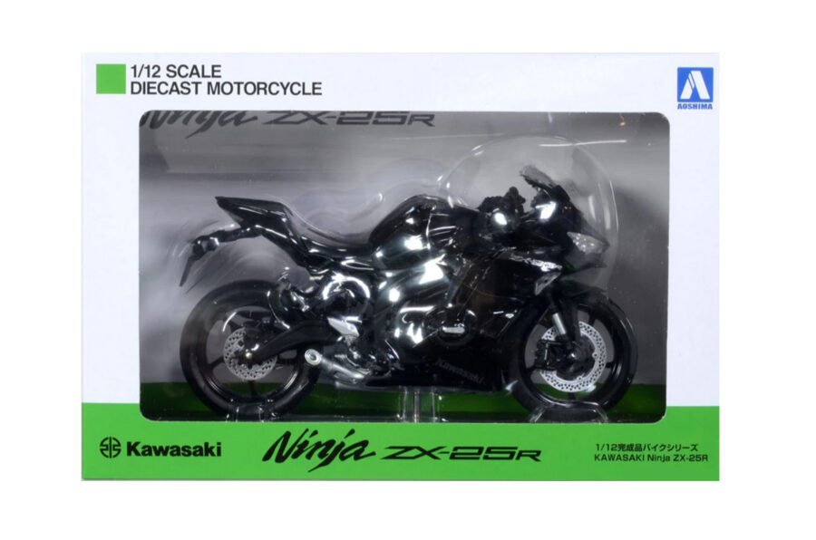 1:12 Scale Aoshima Kawasaki Ninja ZX-25R (Metallic Spark Black) Diecast Model