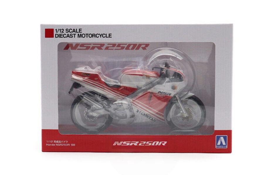 1:12 Scale Aoshima Honda NSR250R '88 (Fighting Red/White Ross) Diecast Model